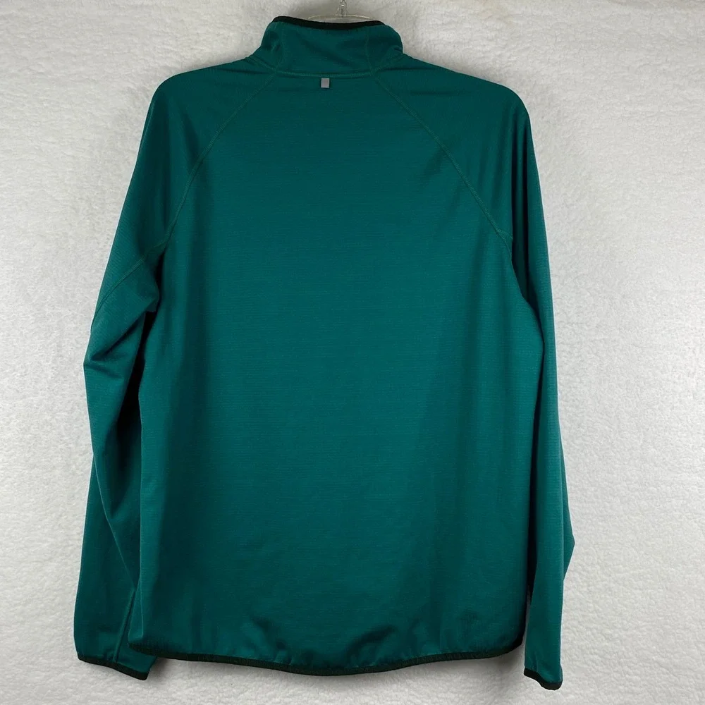 Eddie Bauer First Ascent FreeHeat Mens TXL Teal Green Grid Fleece Quarter Zip